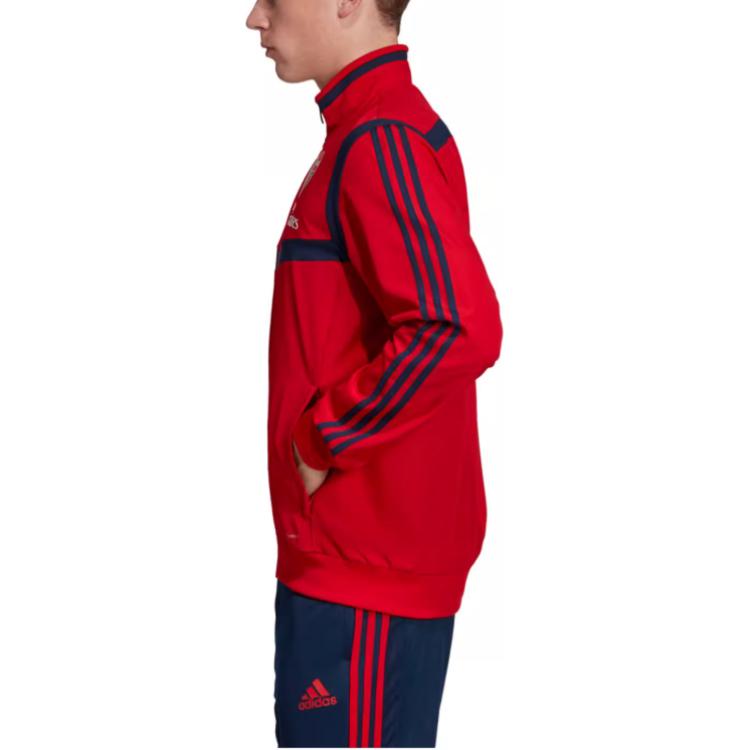 Adidas Logo Retro Sports Stand Collar Jacket Printed Waterproof Breathable Quick-Dry Jacket Men Jacket Red EH5729