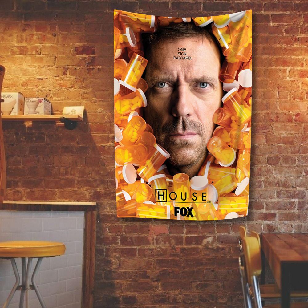 House The Doctor Tapestry Classic TV Home Decor Wall Hanging Coverings For Bedroom Dorm Living Room Background Cloth Fans Gift