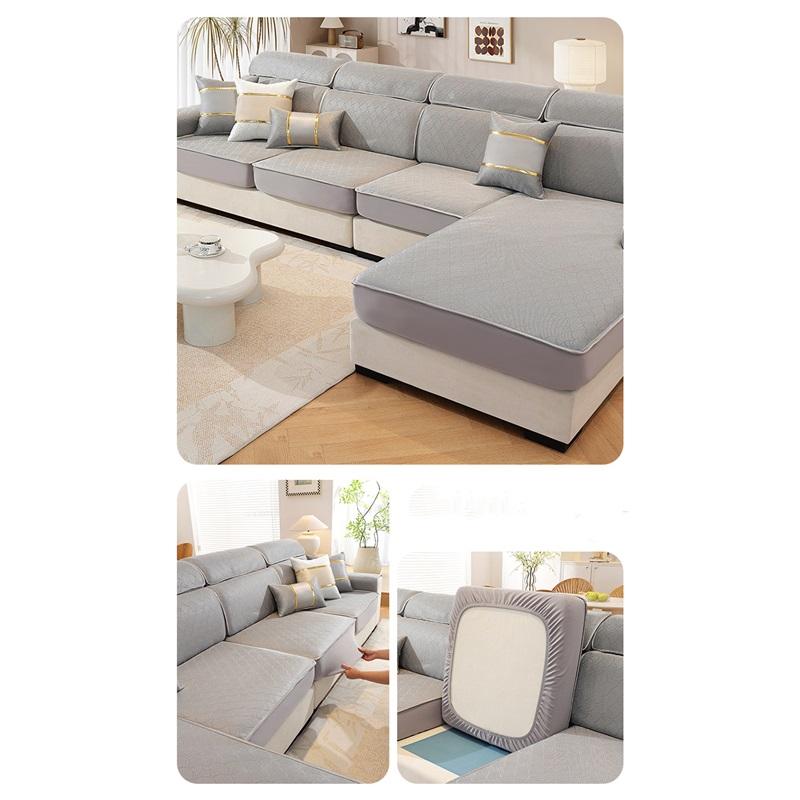 Housse de Canapé en Soie Fraîche Protection Complète Coussin de Canapé Coussin de Siège d'Été Housse de Canapé Antidérapante Pour Temps Chaud
