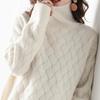 Women Casual Chic Loose Cashmere Sweater Autumn Winter Oversize Thick Long Sleeve Turtleneck Warm Knit Pullovers