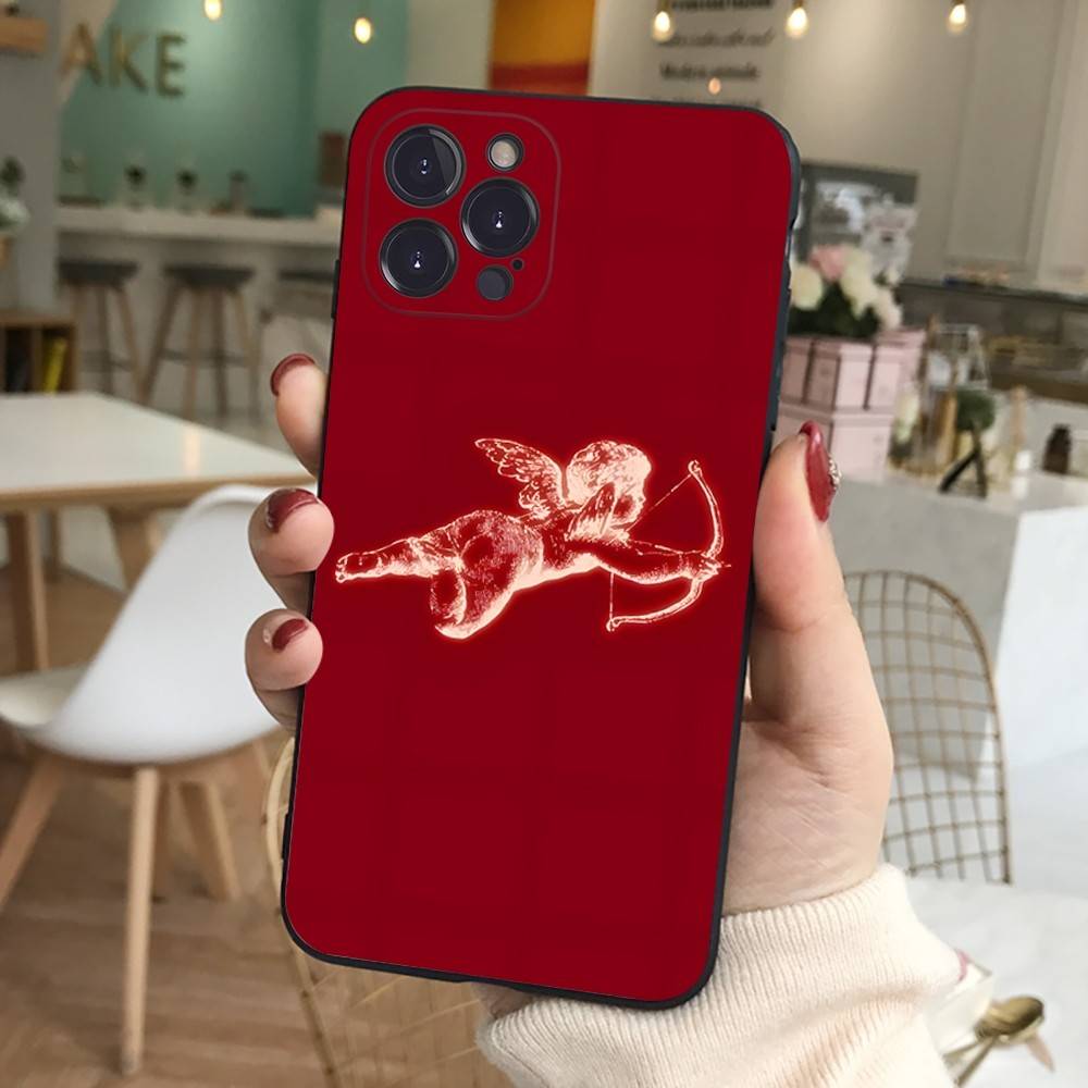 Middle Ages Retro Cupid Angel Phone Case For IPhone 12 11 13 14 15 16 17 Pro Max Plus Mini Cover
