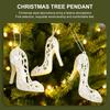 6 Pcs High Heeled Shoes Shaped Christmas Tree Pendant Xmas Decorations Holiday Supplies Home nament Wind Chimes Hanging Decor