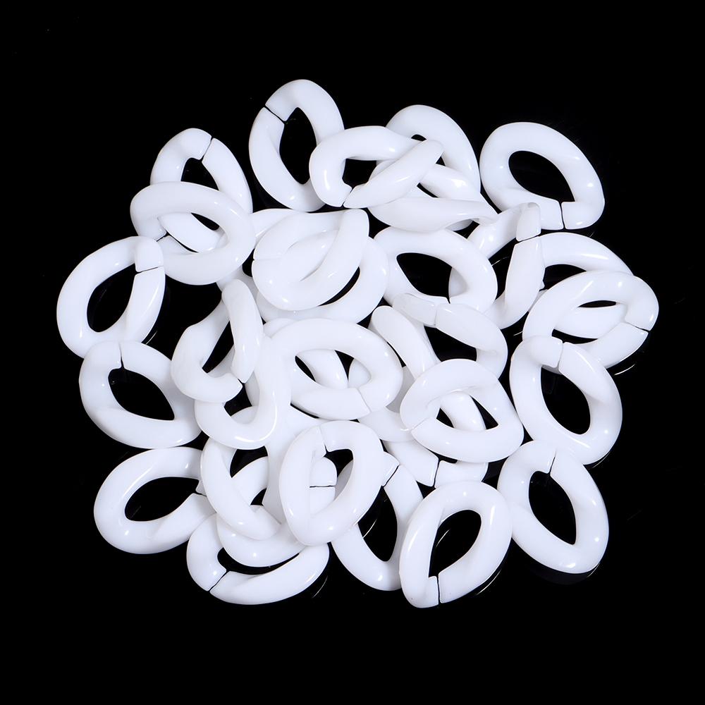 50pcs/Lot Colorful Acrylic Link Chain Buckle Beads For Necklace Bag Chains Connector Clasps DIY Necklace Clothing Jewelry Making