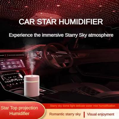 Starry Zenithcar Car Diffuser USB Rechargeable Humidifier Bright Sky Projection Star Sky Lamp Atmosphere Light Car Diffuser