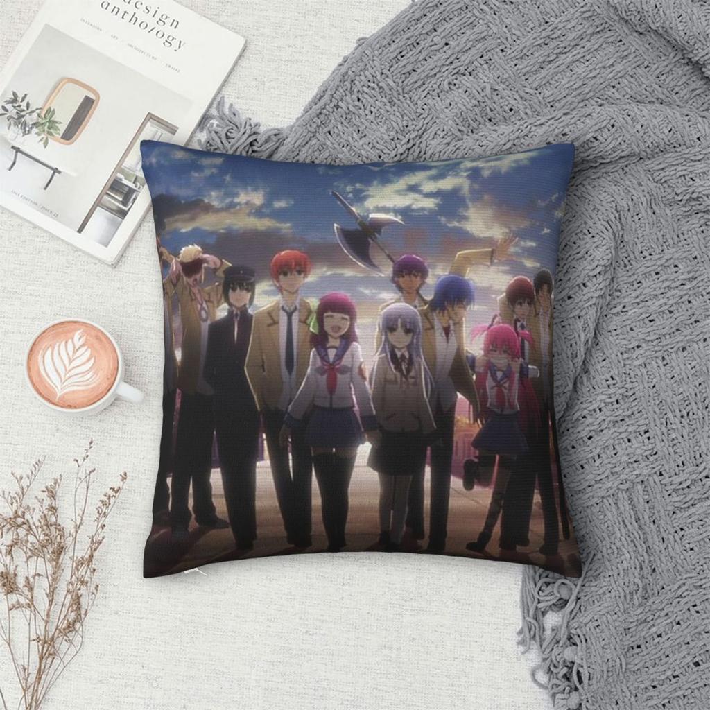 Anime Angel Beats Square Pillowcase Pillow Cover Cushion Zip Decorative Comfort Throw Pillow for Home Bedroom