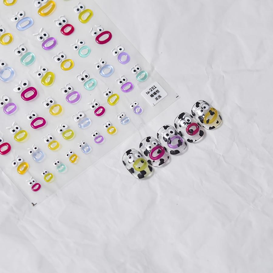 Cartoon Mouth Nail Stickers Cute Self-Adhesive Decals for Manicures, Glossy Finish, Fantasy-Themed,Nail Art Accessory