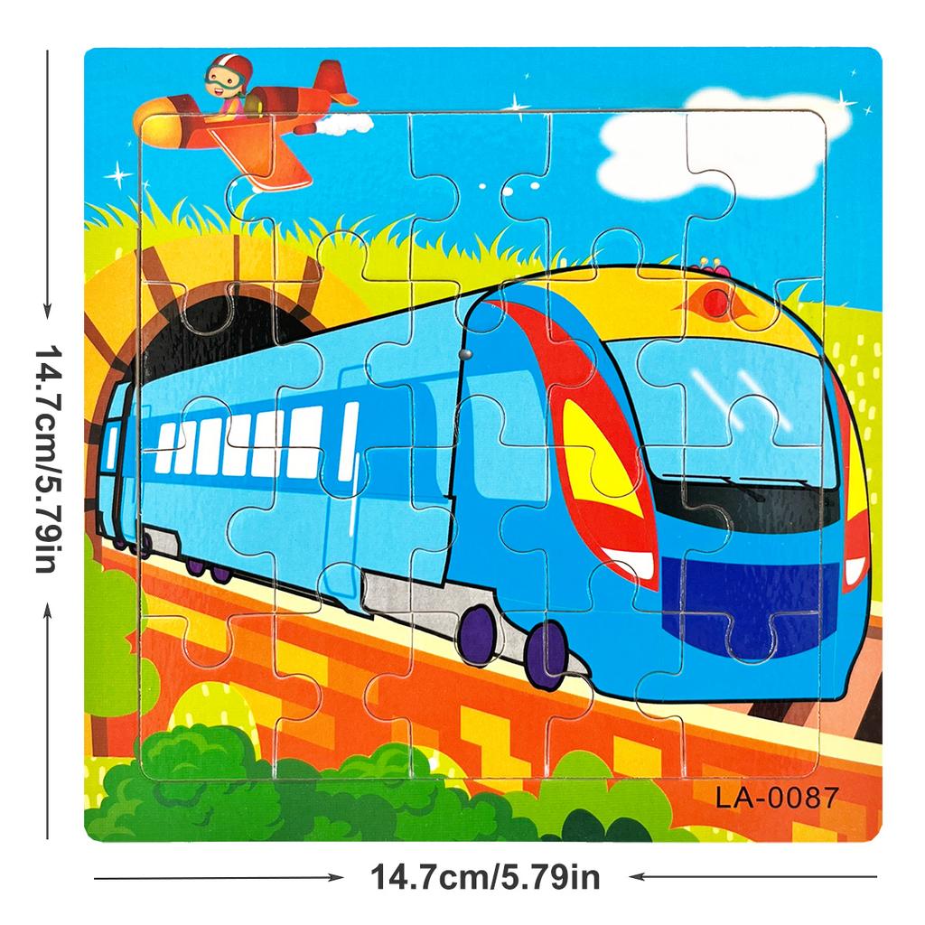 1 Stück 14,7 cm/5,79 Zoll Holzpuzzle Transportfahrzeug Meerestier Stil Puzzles Spiel Kinder Lernspielzeug für Kinder