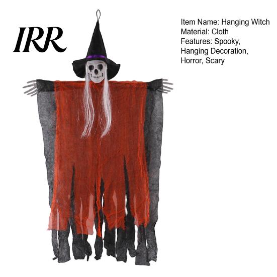Halloween Courtyard Decorations 38" Hanging Witch Decoration, Spooky Scary Flying Skeleton Ghost Haunted House for Outdoor, Indoor Porch Yard