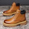 Martin boots men's autumn mid-top boots casual British style thick-soled retro tooling rhubarb boots 2025