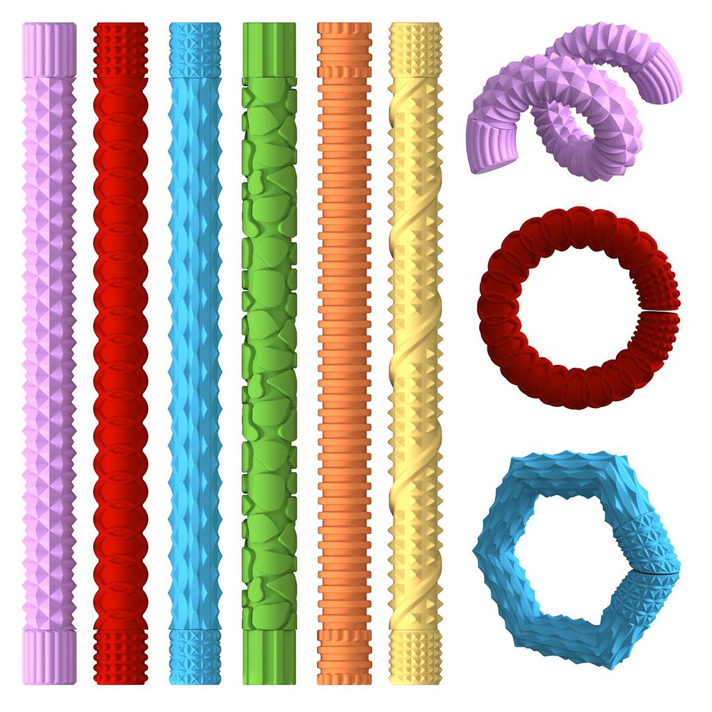 Textured Sensory Twisty Stick Bracelet - Stress Relief Fidget Toy for Kids & Adults, Perfect for Parties