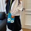 Bohemian Cotton Crochet Weave Bag Cotton Rope Large Capacity Flower Shoulder Bag Storage Bag Hollow Out Knitted Crossbody Bag
