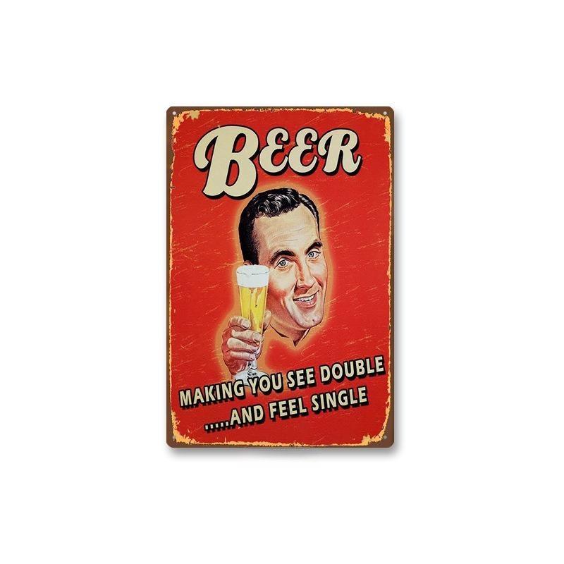 Metal Tin Sign Poster Beer Tin Sign Metal Plaque Poster for Bar Club Wall Decor Retro Home Bedroom Vintage Wall Plate Pendant