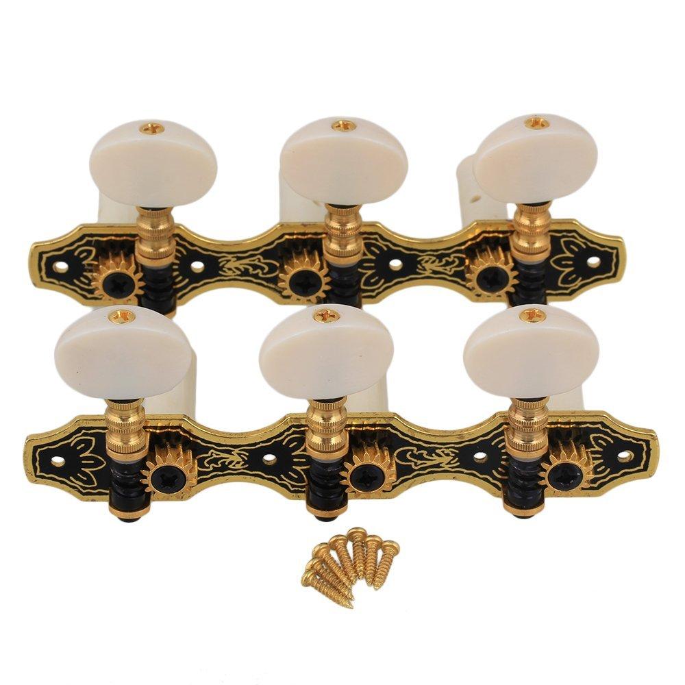 

Колки для гитары Yibuy, 2 шт., из цинкового сплава, колки 1L1R с бежевыми головками для классической гитары