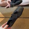 Fashion Single Shoes Autumn New Square Toe Mid-mouth One Strap Anti-slip Wear-resistant Low Heel Shoes