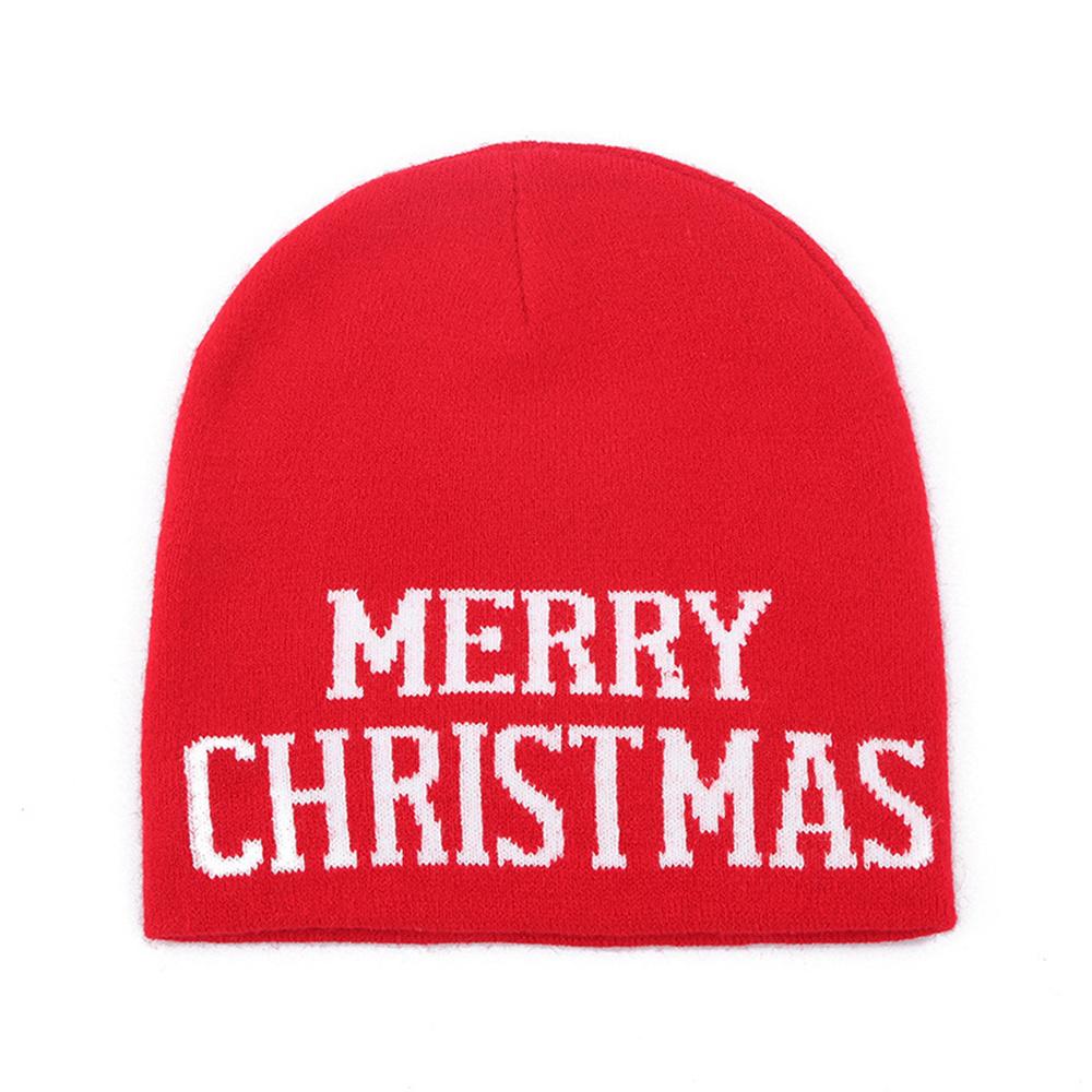 Knit Hat Red Xmas Cap Winter Hat Woolen Christmas Hat For Xmas Party Decor Winter Fashion Holiday Accessories