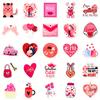 50pcs Vinyl Cartoon Love Decals, Reusable, Self-Adhesive, Romantic Valentine'S Day Themed, for Stationery, Laptops,Water Bottles