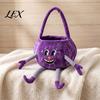 Reusable Candy Containers for Kids Halloween Pumpkin Basket with Handle, Soft Plush Trick or Treat Bag Kids, Large Capacity Storage Baskets