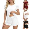 Fashion Women's Sleepwear Set 2-piece Pleated Sleeve Set