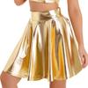 High Waist Flare Skirt Club Stage Costume Party Dancewear Shiny Ruffle Skirts for Women
