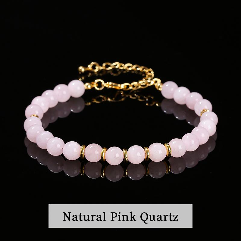 JD Natural Stone Green Aventurine 6mm Round Bead Stainless Steel Bracelet Women Trendy Adjustable Reiki Healing Jewelry Female
