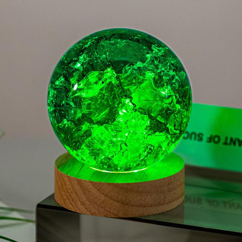 Seven-Color Crystal Glass Ice Crack Ball Fountain Decor