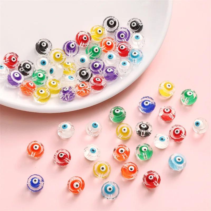 Z38 5pcs 10mm Round Transparent Glossy Glass Bead Candy Color Texture Handmade Jewelry DIY Bracelet Necklace Pendant Accessories
