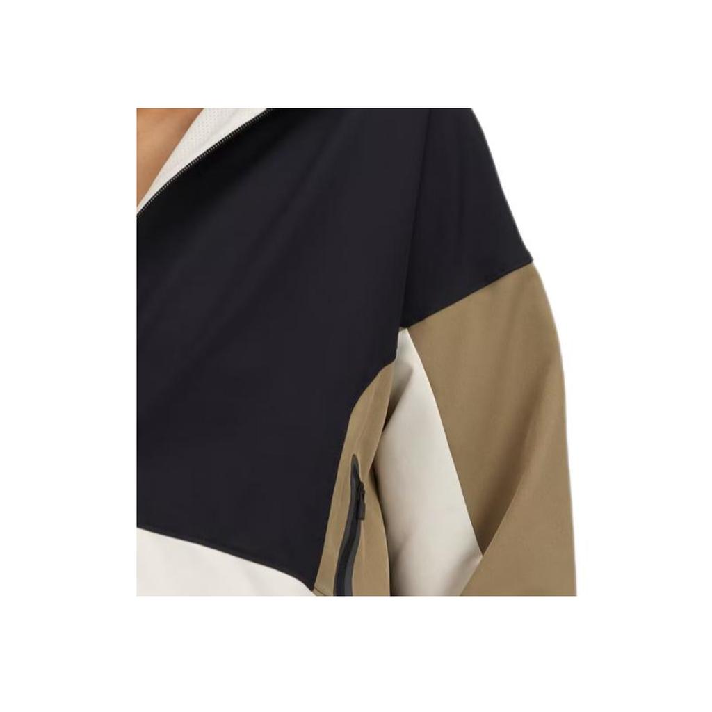 Under Armour Color Block Hooded Zip Long Sleeve Jacket Women jackets Brown Black 1374889-003