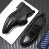 New Men Lace Up Dress Shoes Increase 8cm Cow Leather Breathable Invisible Heightening Shoes Business Casual Soft Men Derby Shoes