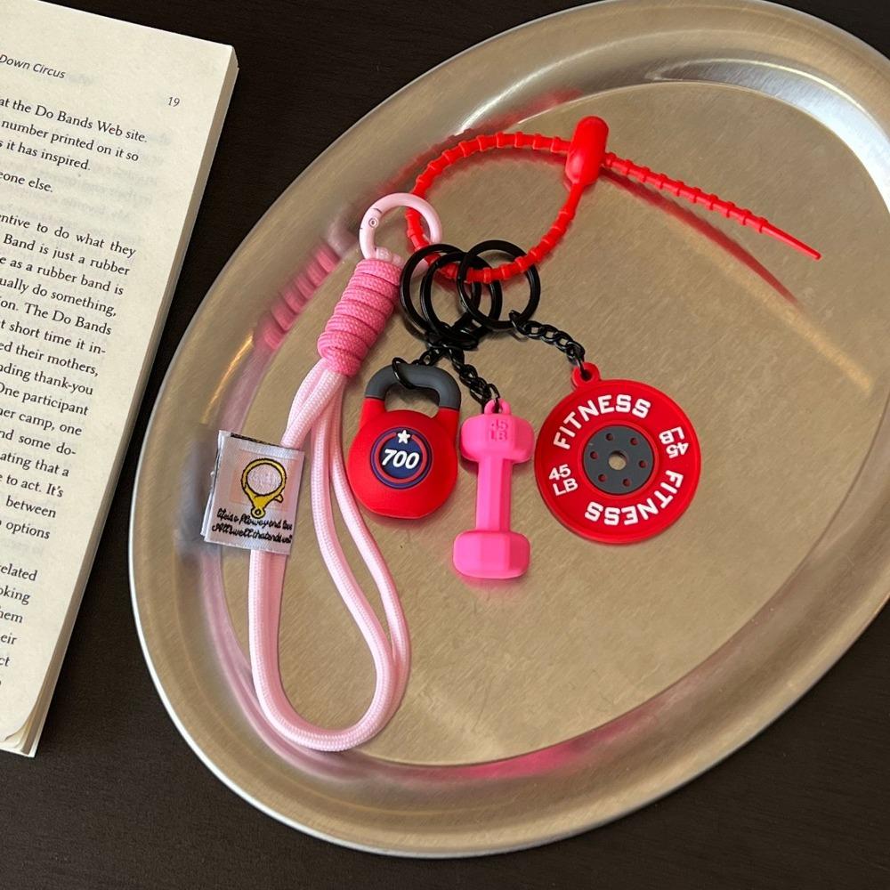 

Плетеный вручную фитнес-брелок Мини-гантель Нейлоновый шнур Подвеска Милый брелок для любителя спортзала Подарки для спортзала