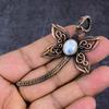 Natural Moonstone Gemstone Handmade Copper Wire Wrap Jewelry Pendant 2.96" ET-4657