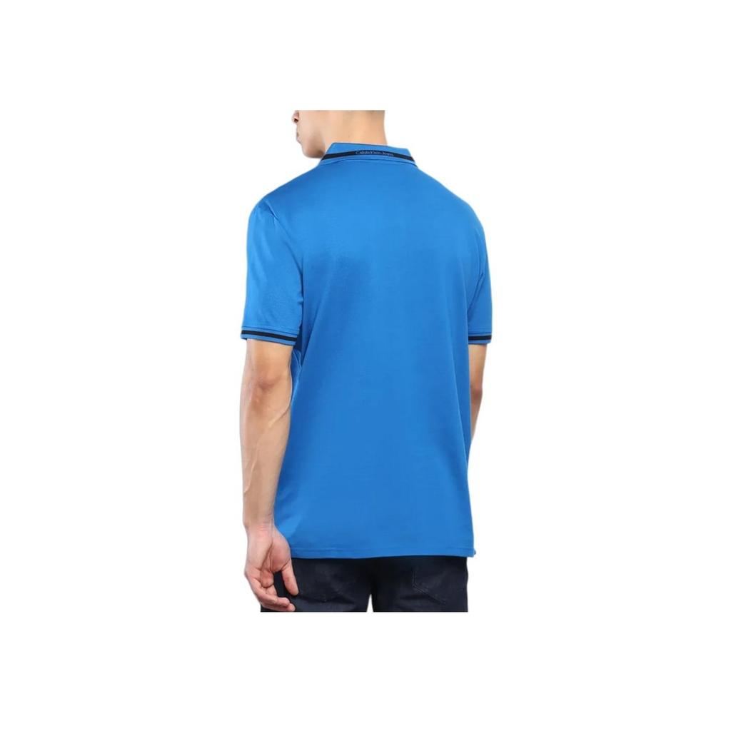 Calvin Klein Comfortable Minimalist Letter Print Short Sleeve Polo Shirt Men Tops Blue J323200-C3B