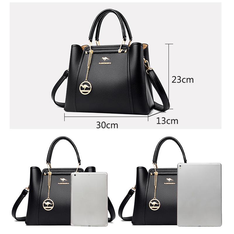 Frauen Weiche Leder Handtaschen Luxus Designer 3 Schichten Schulter Umhängetaschen Damen Große Kapazität Einkaufen Marke Messenger Tote