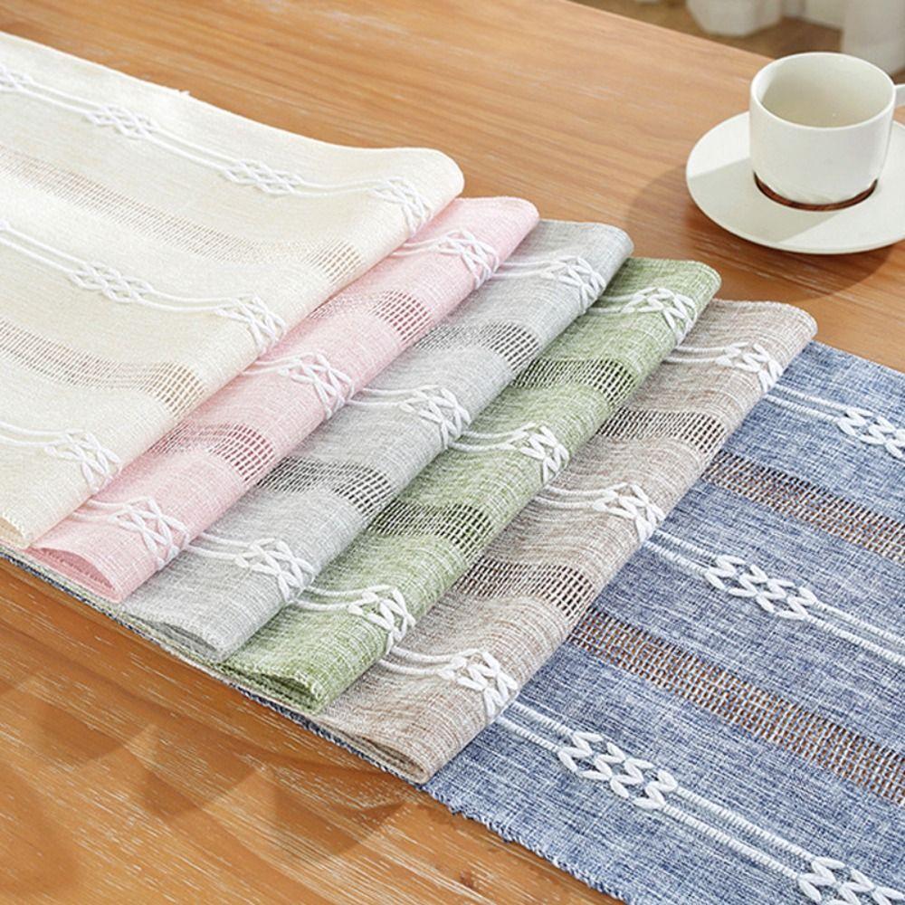 Woven Table Cover Nordic Style Tablecloth INS Cotton Linen Table Runner  Table Decor