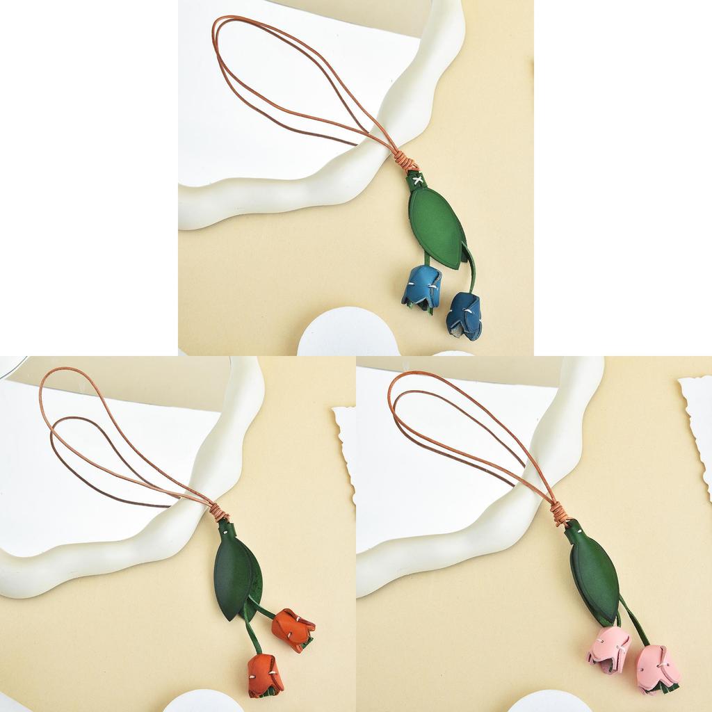Läder Blomma Väska Berlock Med Handgjord Design För Modeaccessoarer