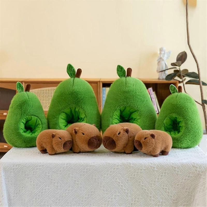 Avocado Capybara Plush Toy Realistic Capybara Stuffed Animal 35cm