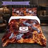 West Ham United Calcio Set Biancheria da Letto 3 Pezzi Morbido Set Copripiumino con Federe Set Decorazione Camera da Letto per la Casa