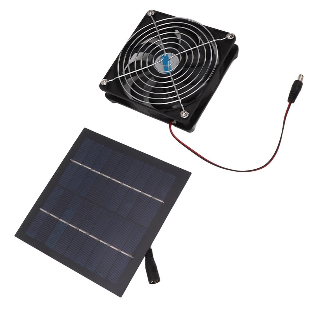 20W Solar Powered Exhaust Fan Powerful 12cm Fan Portable Solar Panel Fan Kit for RV Greenhouse Pet House