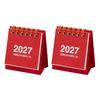 Tragbarer Schreibtischkalender für das Büro, Mini-Schreibtisch 2026-2027, Okt. 2026 bis Dez. 2027, Aufstellbarer Klappkalender, Kleiner funktionaler Planungskalender, 14