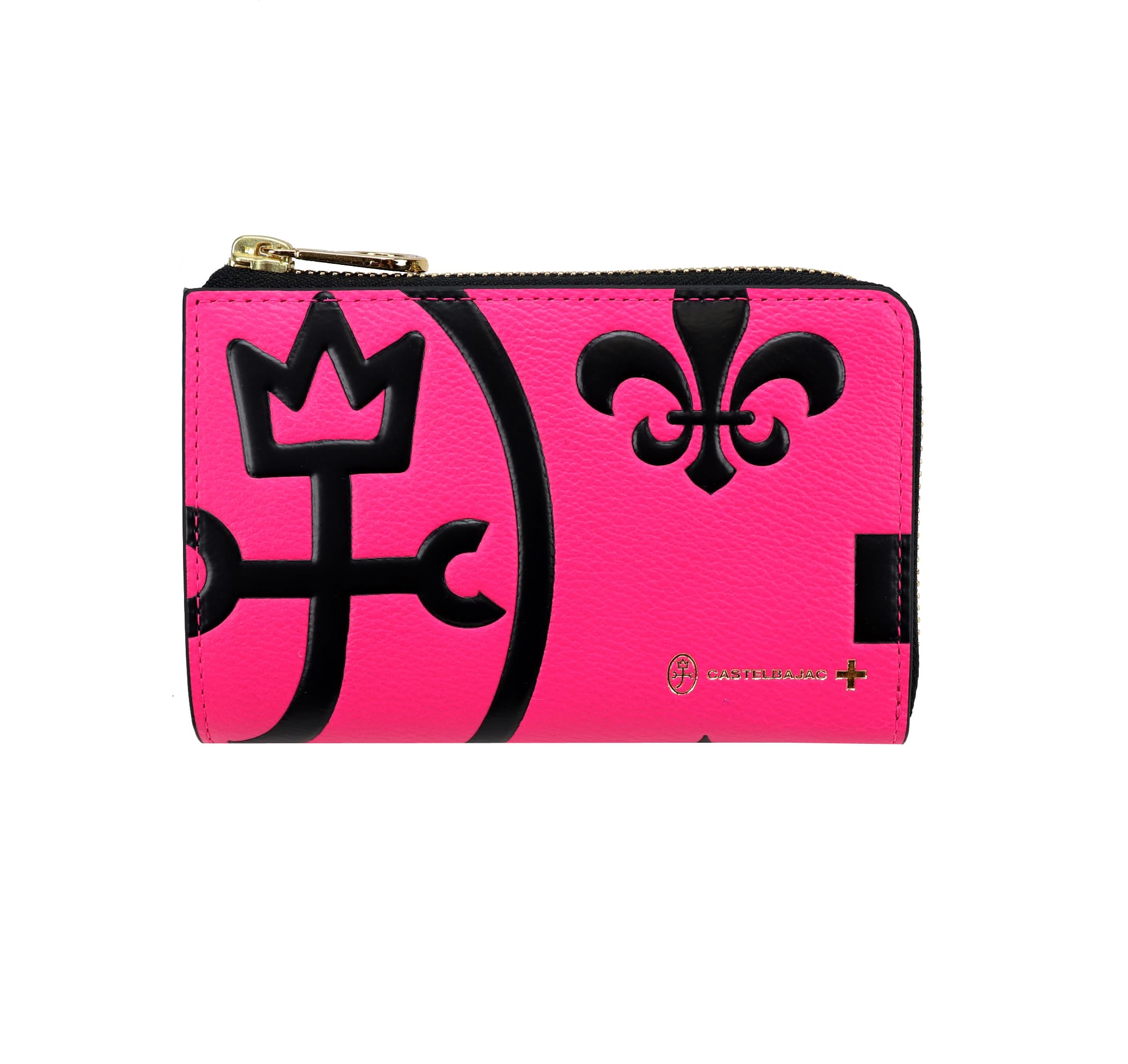 

Nezel Bifold Round Zipper Wallet Medium Size Pink [Castelbajac] Cowhide,