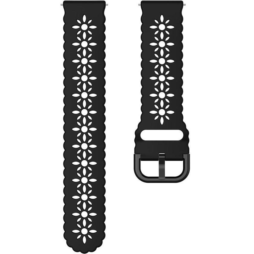Universal Silicone Strap 22mm Soft Hollowed-out, Black