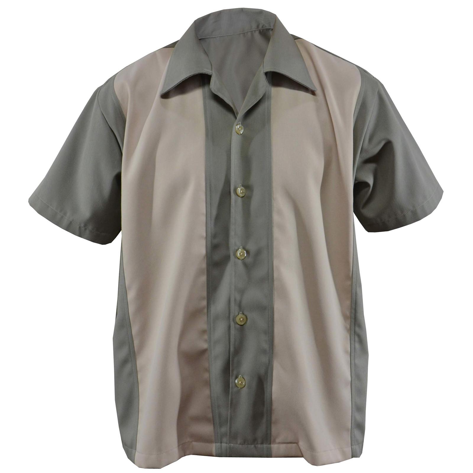 Гавайская рубашка для мужчин, мужские винтажные рубашки для боулинга на пуговицах, летняя пляжная рубашка с коротким рукавом L бежевый