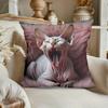 1pc Pillowcase with Soft Fur Cat Pattern - Soft, Comfortable, and Smooth Polyester Short Plush Fabric, Single-Sided Print, Pillow Insert Not Included,