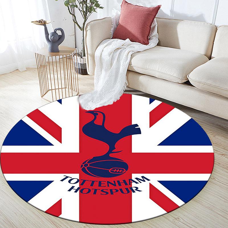 Tottenham Hotspur F.C Pattern Round rug,Carpet Rug for Living Room Bedroom Playroom ,Non-slip Floor Mat,Holiday Gifts and Birthday Gifts.