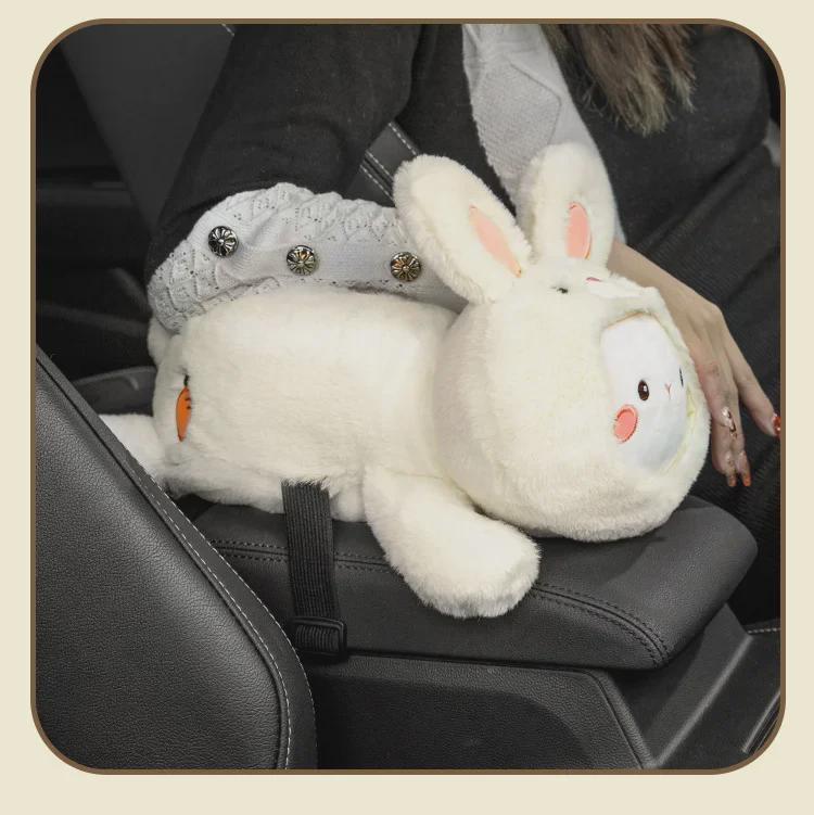 Cartoon Car Tissue Box: Rear Seat Armrest & Hanging Paper Holder - Cute Car Interior Decor