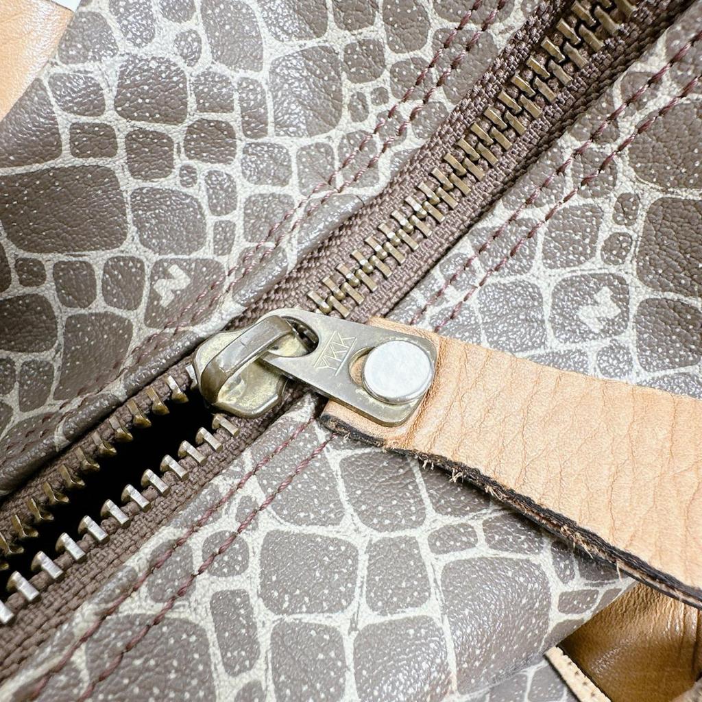 NINA RICCI Animal pattern Handbag PVC Brown Women Used