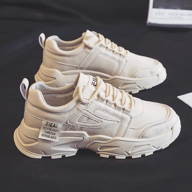 Men's sports shoes new casual shoes sports versatile white shoes men's leather shoes heightening dad trendy shoes board shoes men