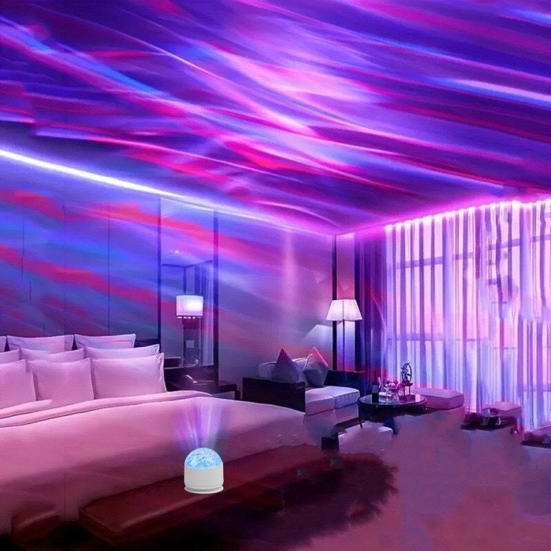 Aurora Wave Atmosphere Lamp – Dynamic Rotating Night Light Projection for a Romantic and Colorful Desk Ambiance.