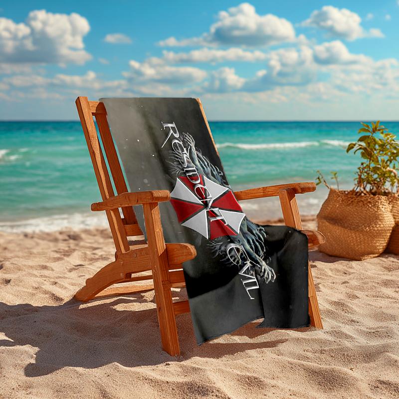 1Pc Resident Evil Umbrella Corporation Beach Towel Quick Dry Multiuse For Beach Pool Gym Yoga Home Travel Christmas Halloween Xmas Gift S141