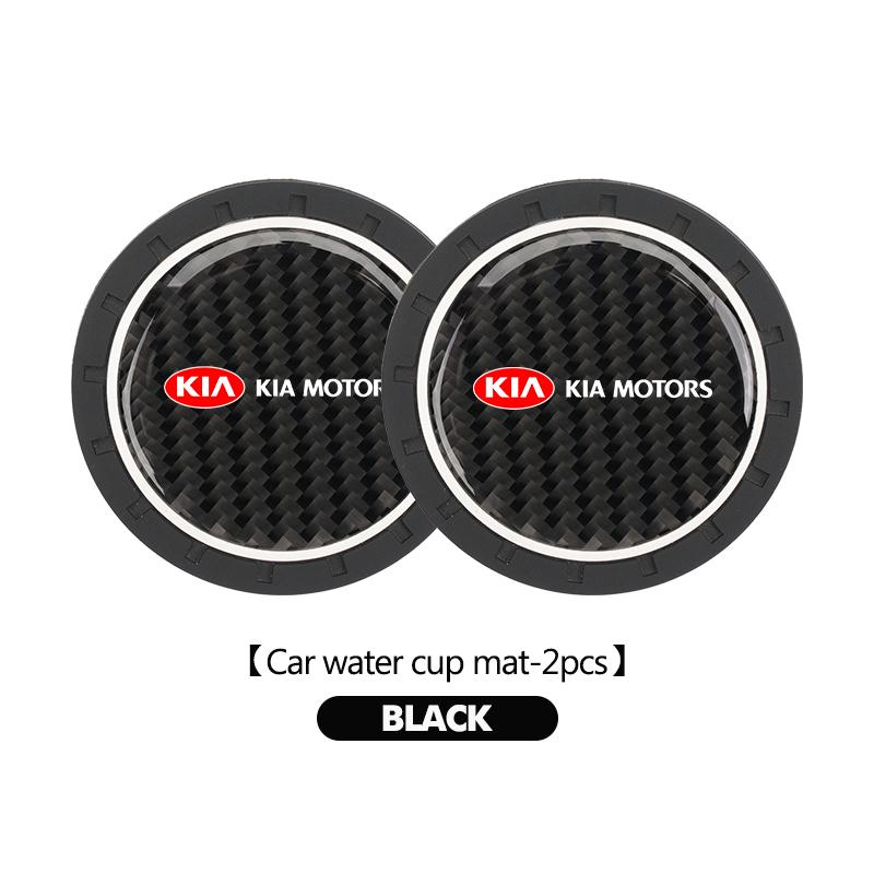 1/2pcs Car Coasters Silicone Auto Badge Water Cup Pads Anti Slip Mats For KIA Sportage Rio Ceed Niro Soul Stonic Picanto Proceed Yzck10