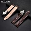 Leather Watch Band 18/20/22/24mm Universal Bracelet Crocodile Pattern Business Watchband Accessories with Gift Packing Box